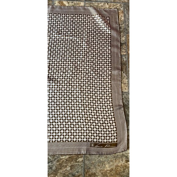 Vintage 1970’s Anne Klein Scarf FOR ROBINSON & GOLLUBER Scarf Geometric Motif - Picture 4 of 6